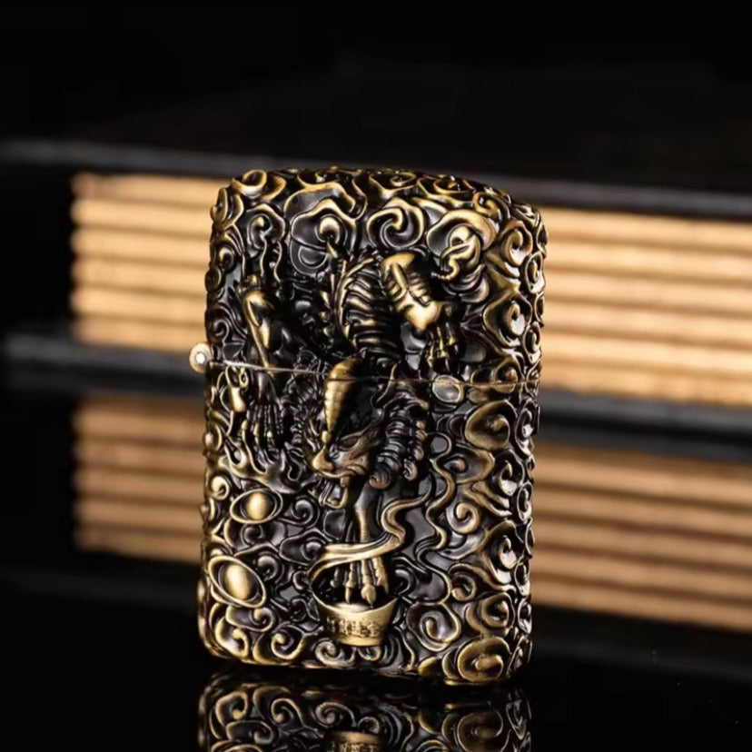 Dragon Armor Metal Kerosene Lighter with Grinder Wheel